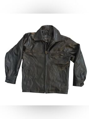 Whispering Smith Men's Black Fayx Leather Field Jacket size S